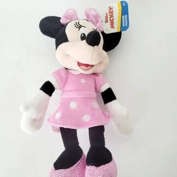 Minnie Mouse DISNEY 10" Plush Stuffed Animal Pink Polka Dot Bling - Picture 6 of 9